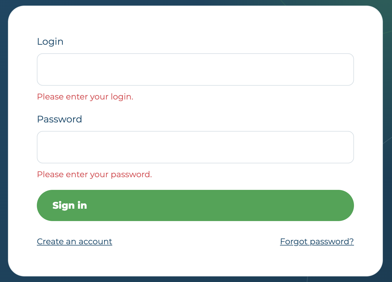 Gigaweb client area login screen