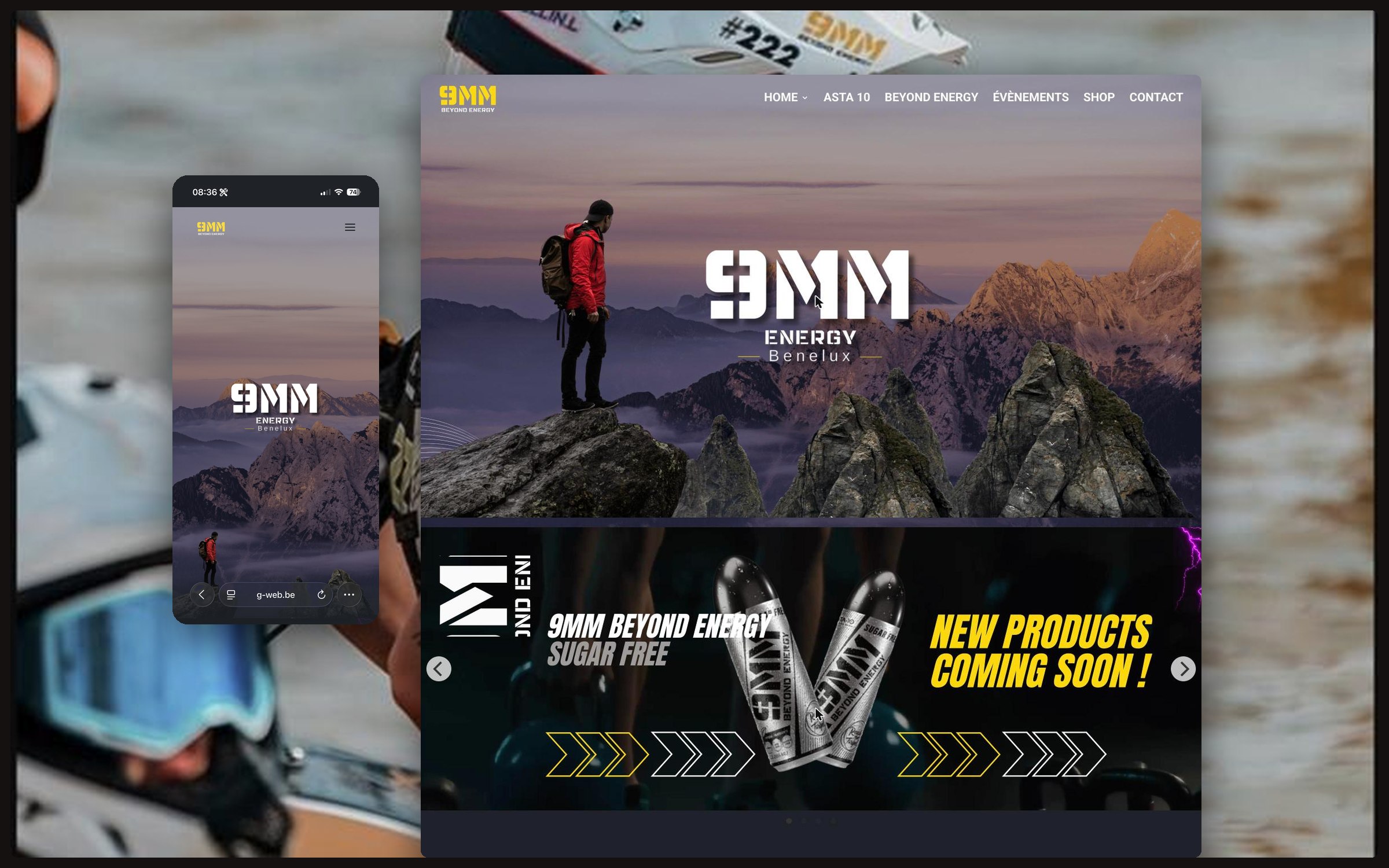 9MM Energy — aperçu du site sur ordinateur et mobile