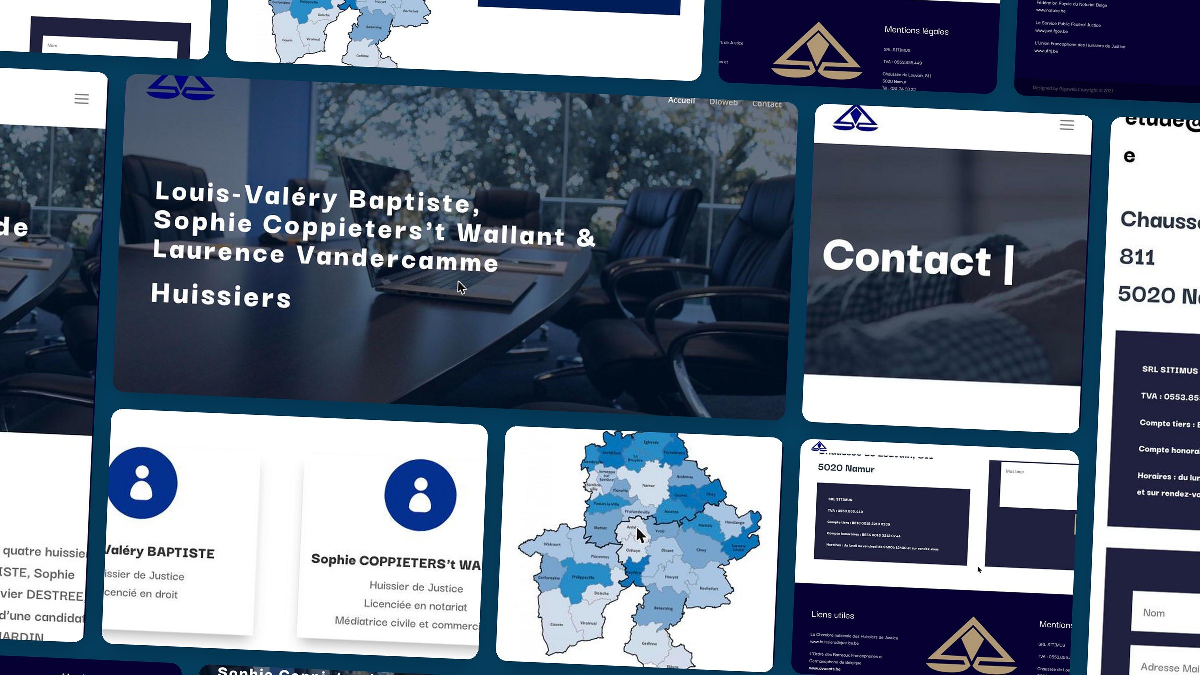 Huissier Namur — preview of the site built by Gigaweb