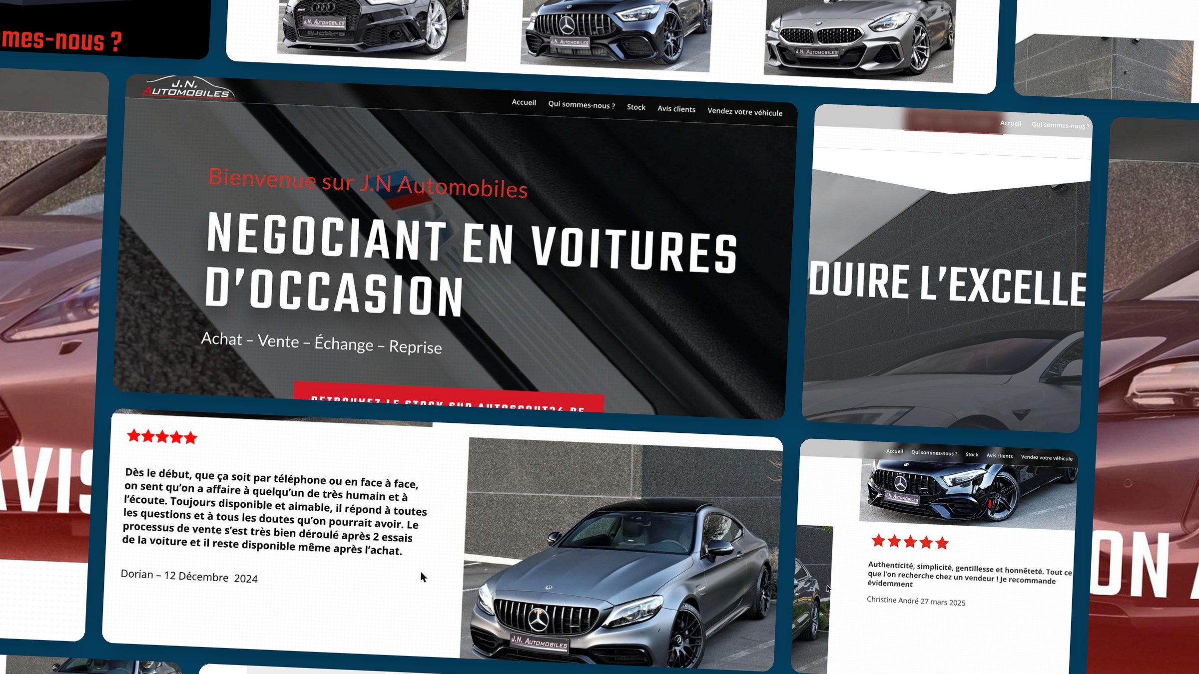 JN Automobiles — aperçu du site réalisé par Gigaweb