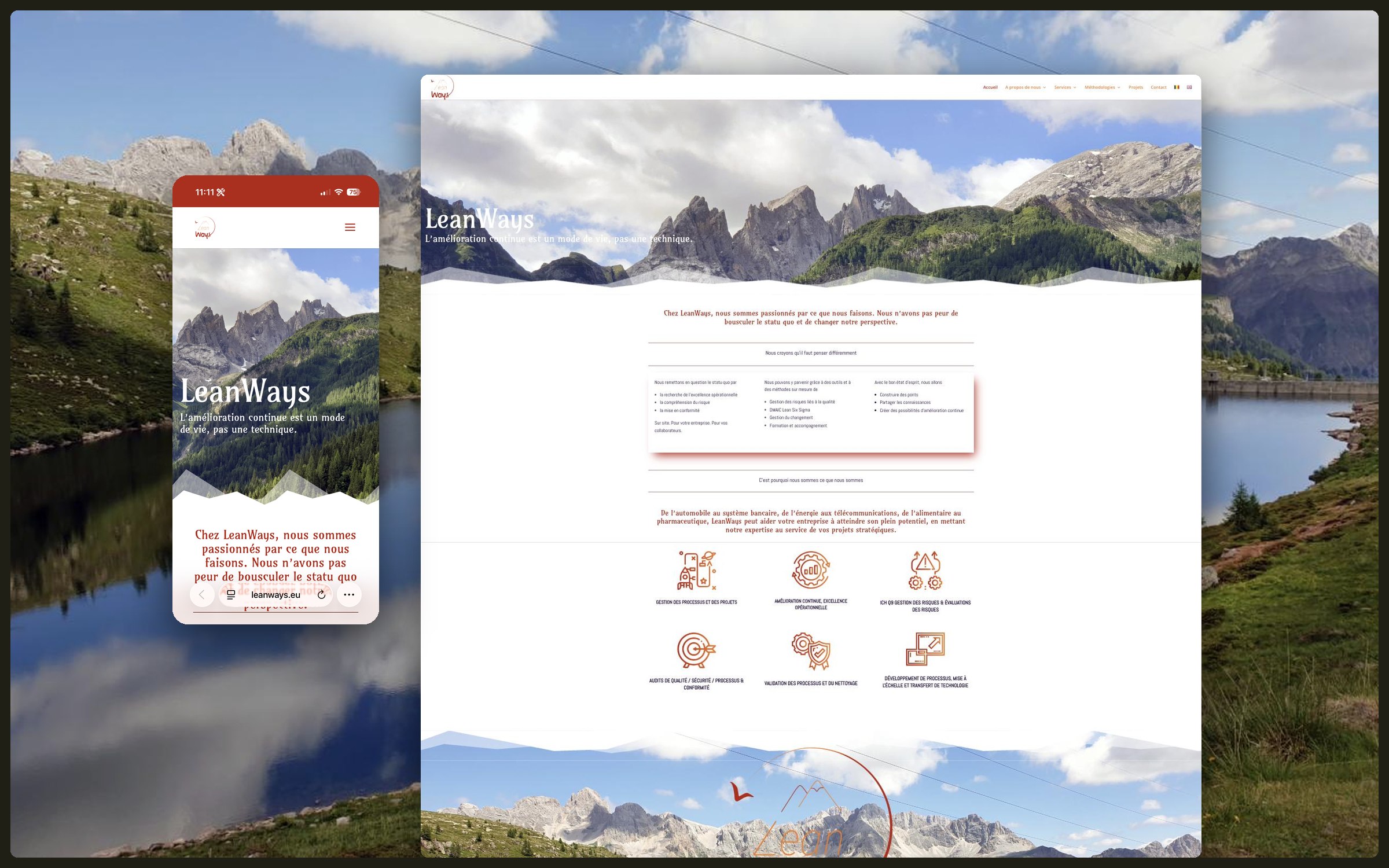 LeanWays — preview of the site on desktop and mobile